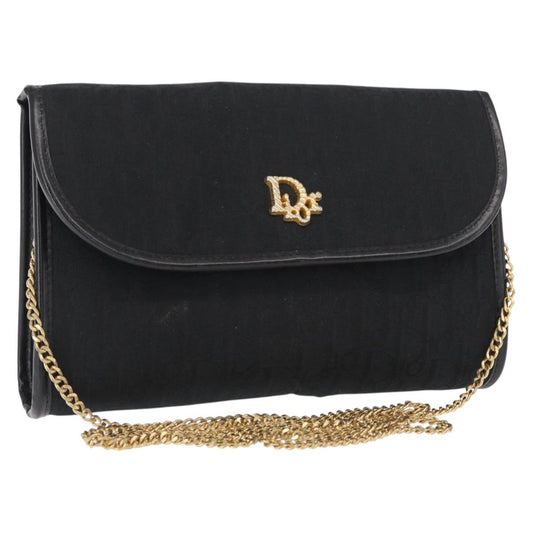Christian Dior Vintage Trotter Shoulder Bag Canvas Black Canvas Shoulder Bag Bag ()