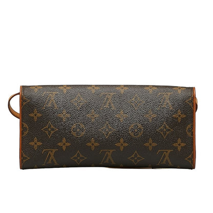 Louis Vuitton Monogram Pocket Twin GM Shoulder Bag M51852 Brown PVC Leather Lady Louis Vuitton