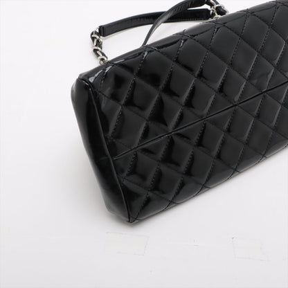 Chanel Mademoiselle Patent Leather Chain Shoulder Bag Black Silver G  14th