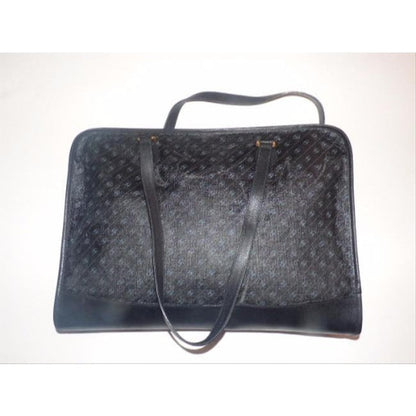Gucci Top Handle Xl Ltd Ed Canvasleather Black Greys White Leathercoated Canvas Tote