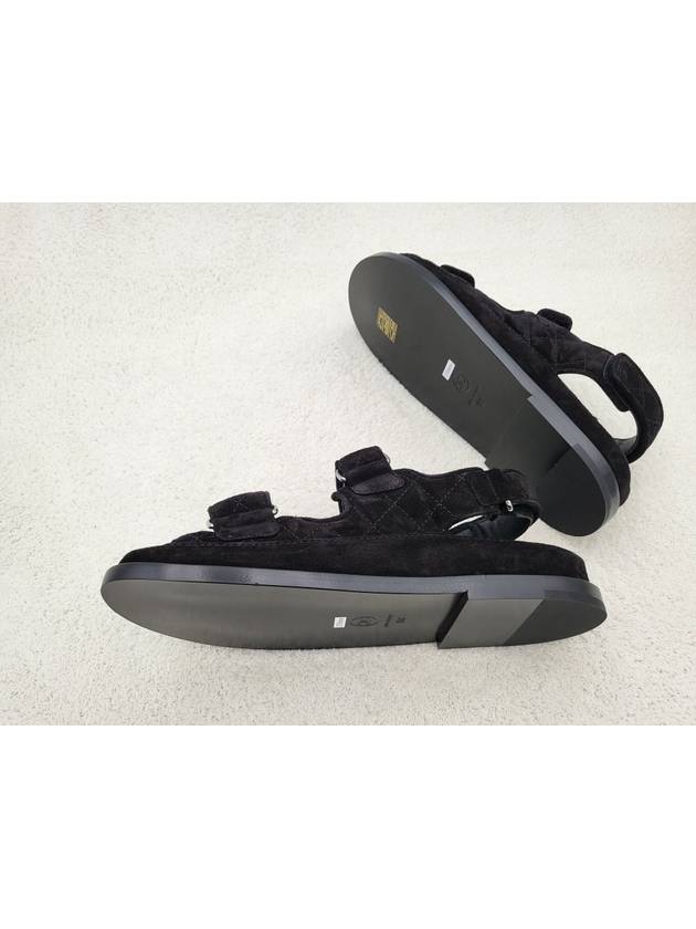 Suede Velcro Sandals Black Chanel