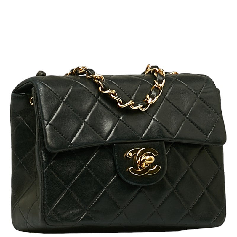 Chanel Mini Mattress Cocomark Gold  houlder Bag Black   CHANEL