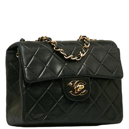 Chanel Mini Mattress Cocomark Gold  houlder Bag Black   CHANEL