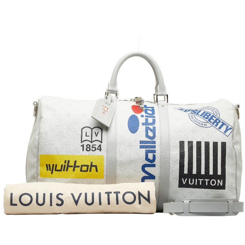 Louis Vuitton Patch Keepall Bandouliere 55 Boston Bag M44643