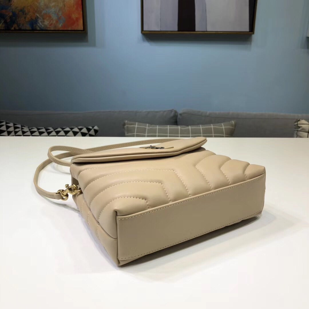 Yves Saint Laurent Loulou Mini Shoulder Bag Beige  7in/18cm