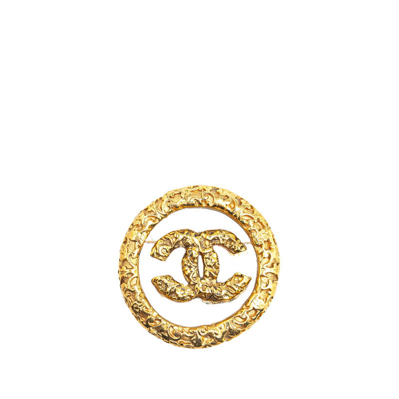 Chanel Gold-Plated Coco Mark Lava Brooch Plastic 03A