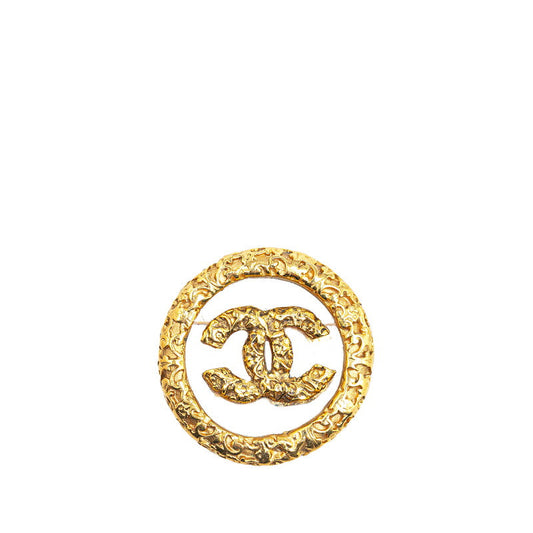 Chanel Gold-Plated Coco Mark Lava Brooch Plastic 03A
