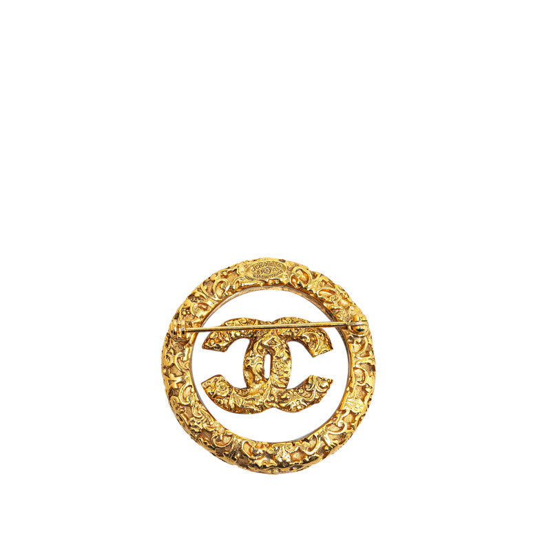 Chanel Gold-Plated Coco Mark Lava Brooch Plastic 03A