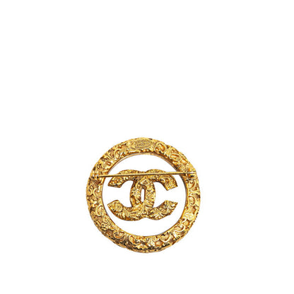 Chanel Gold-Plated Coco Mark Lava Brooch Plastic 03A