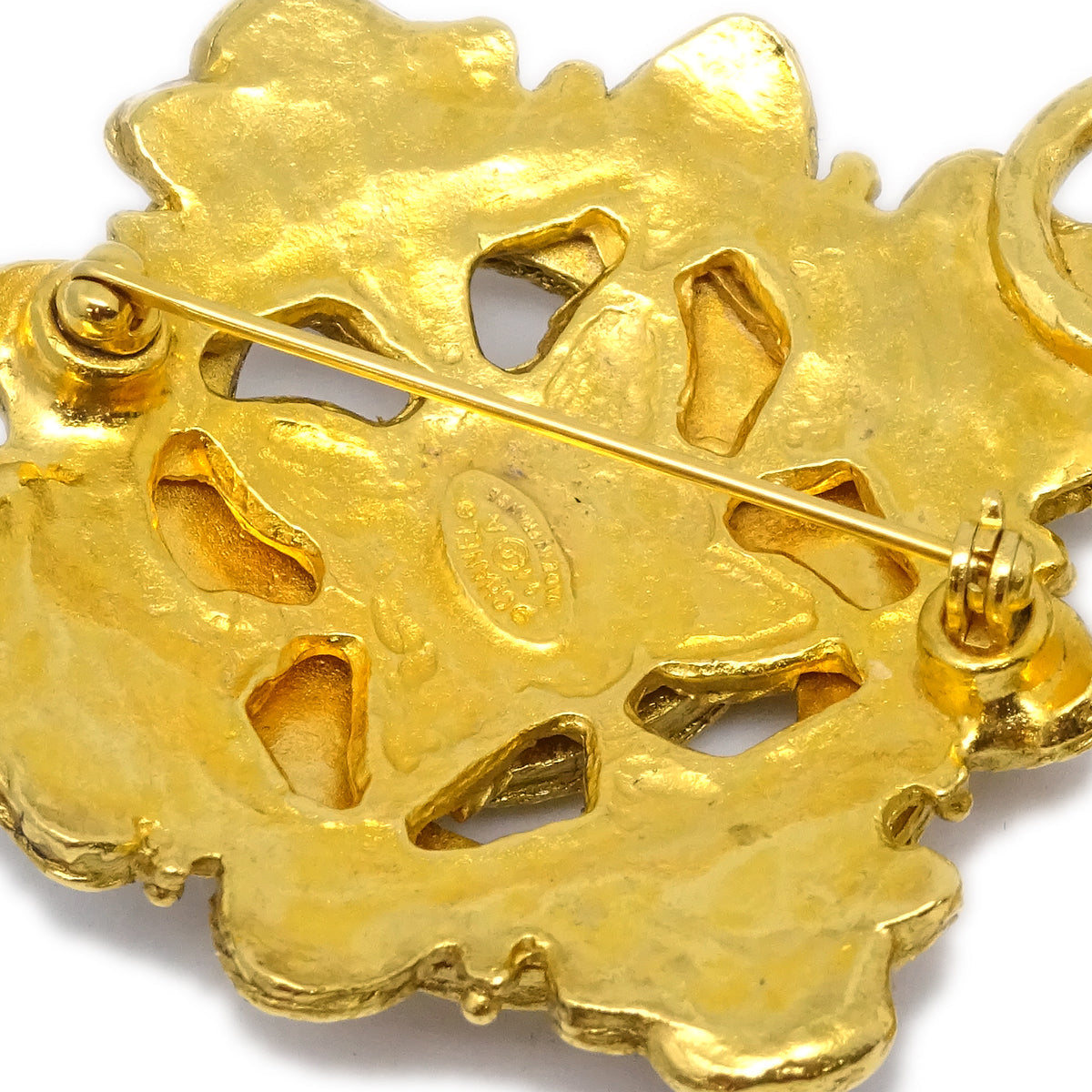 Chanel Plate Brooch Pin Gold 1133