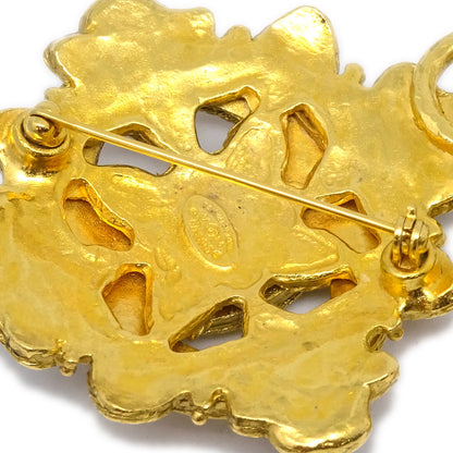 Chanel Plate Brooch Pin Gold 1133