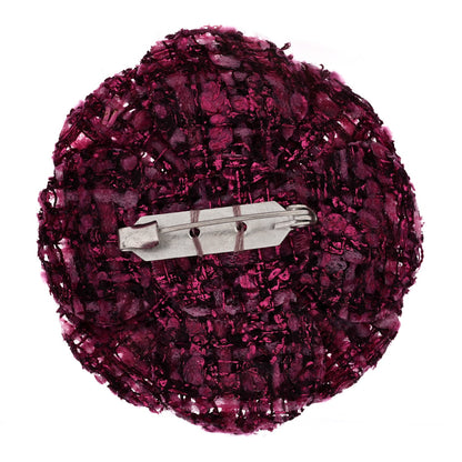 Tweed Camellia Brooch Pink