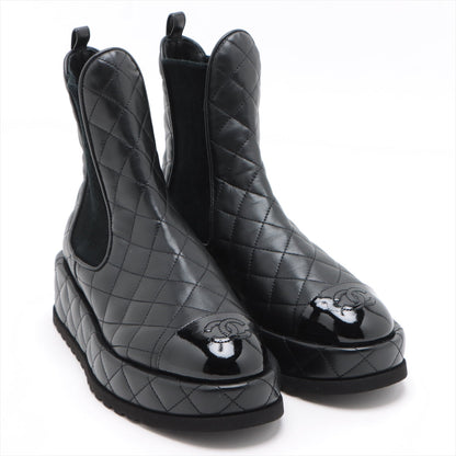Chanel Coco Leather X Fabric Sidewear 36  Black G45190 Matrasse
