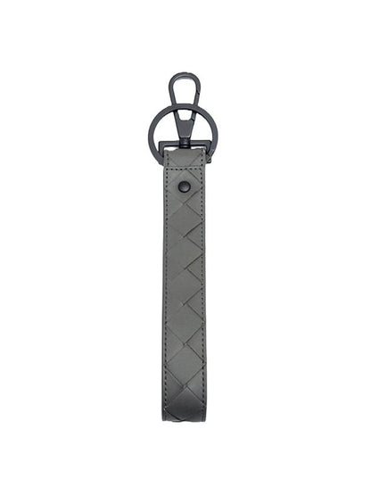 Luxury Bottega Veneta Intrecciato Key Holder Grey