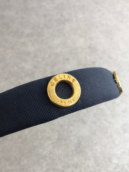 CELINE Circle Logo Headband Navy Vintage f7yt4g