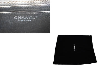 CHANEL Caviar Grained Calfskin Flap Chain Shoulder Bag Black 13" i90
