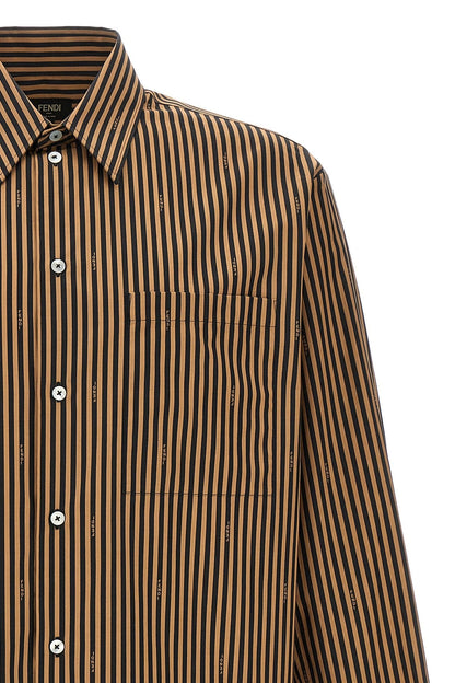 Fendi Men Pequin Stripes Shirt