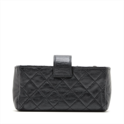 Chanel Matrasse Leather Chain Shoulder Bag Black Silver Gold  20th