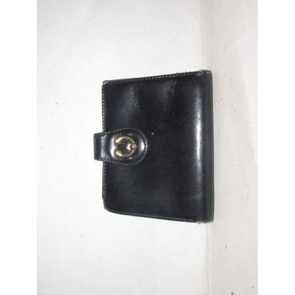 Gucci Navy Leather Exterior With Red Leather Lining And Gold Horseshoe Accent Vintage Walletdesigner