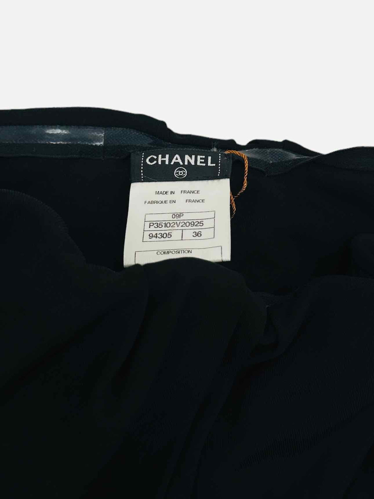 CHANEL Strapless Black Size US 4 Short Dress