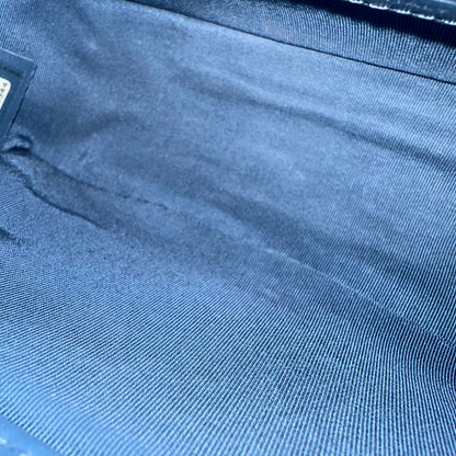 *Calfskin, Like New* Boy Small 20CM Quilted Leboy Calfskin Dark Blue No 26