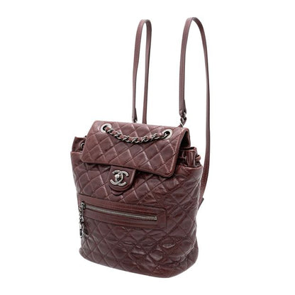 CHANEL Paris-Salzburg Mountain Maroon Calfskin Leather Backpack