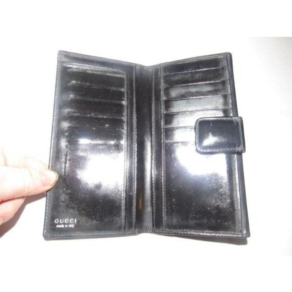 Tom Ford era Gucci Black Patent Horsebit Bi-fold