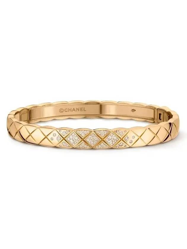 Coco Crush Quilted Diamond Bracelet Gold Chanel
