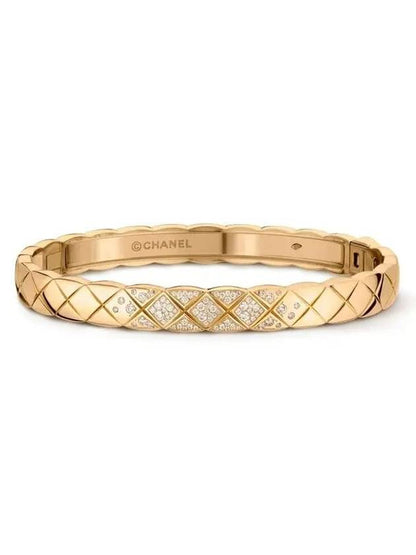 Coco Crush Quilted Diamond Bracelet Gold Chanel