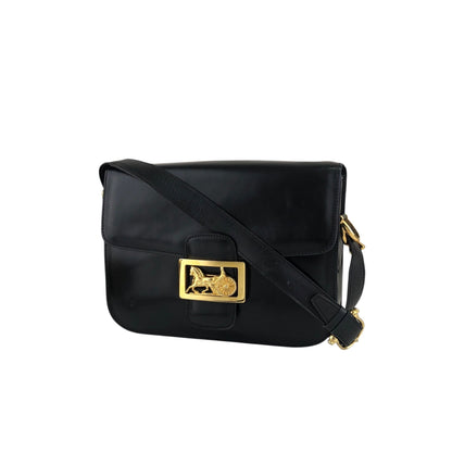 CELINE Horse Carriage Shoulder bag Black Vintage rfmfw6