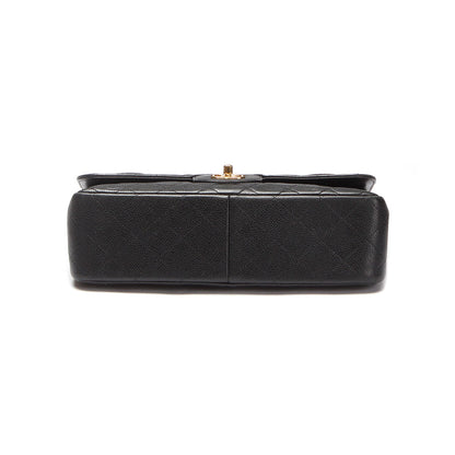Chanel Caviar Jumbo Classic Flap Bag Leather Shoulder Bag in Excellent condition