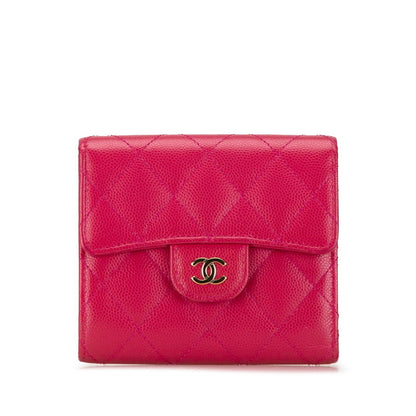 Chanel Coco Mark Classic Small Flap Wallet Caviar Skin Wallet
