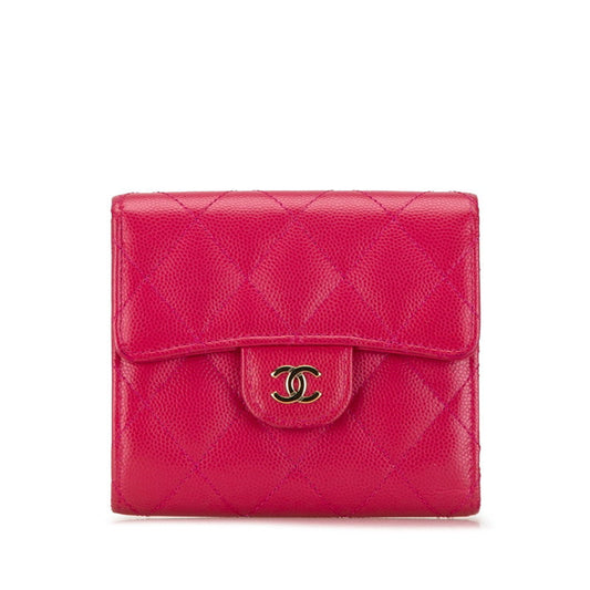 Chanel Coco Mark Classic Small Flap Wallet Caviar Skin Wallet