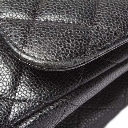 Chanel Caviar Jumbo Classic Flap Bag Leather Shoulder Bag in Excellent condition