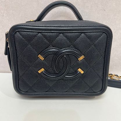 CHANEL Patent Flap Waist Belt Bag Black