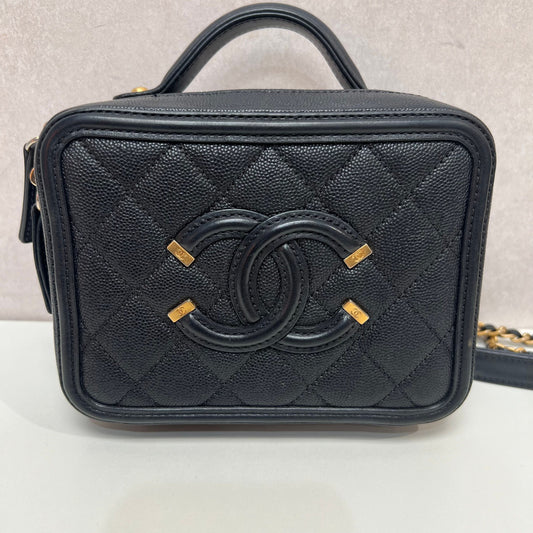 CHANEL Patent Flap Waist Belt Bag Black