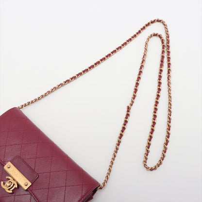 Chanel Mattress Vintage Carf Chain Wallet Bordeaux Gold  26th