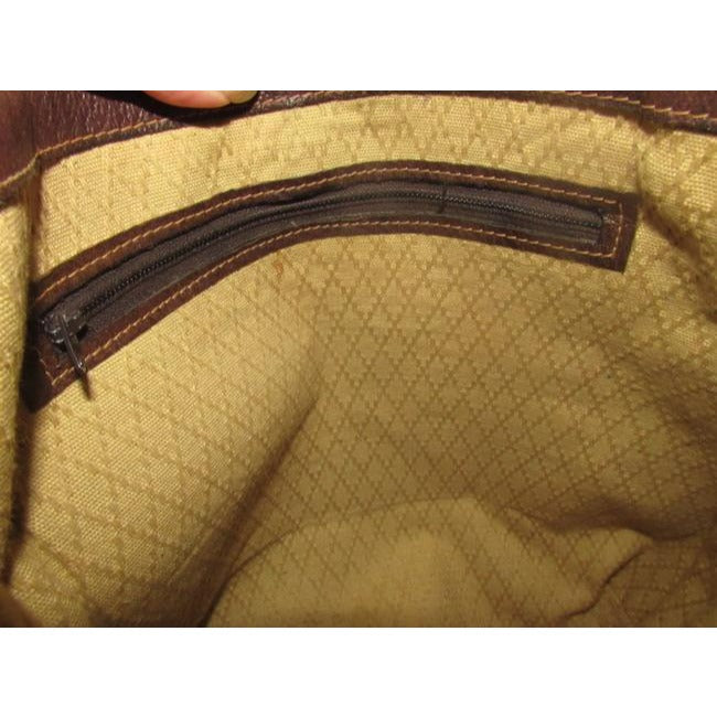 Gucci Vintage Pursesdesigner Purses Brown Leather And Large G Logo Print Coated Canvas With Redgreen