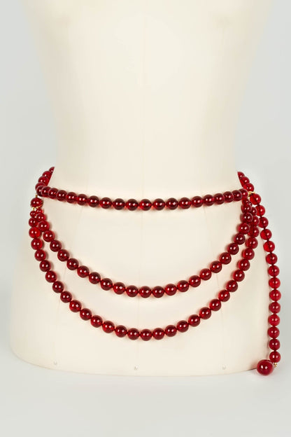 Ceinture de perles rouges Chanel