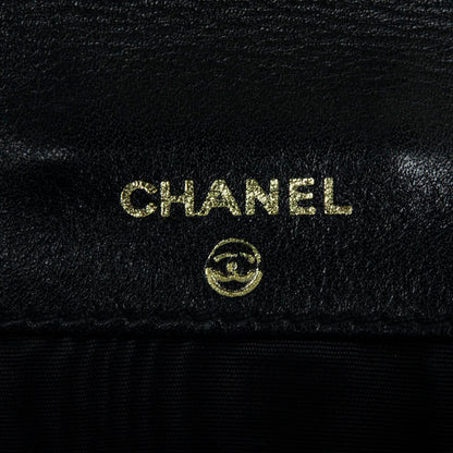 Chanel Coco Double Fed Wallet Compact Wallet Black Leather  Chanel