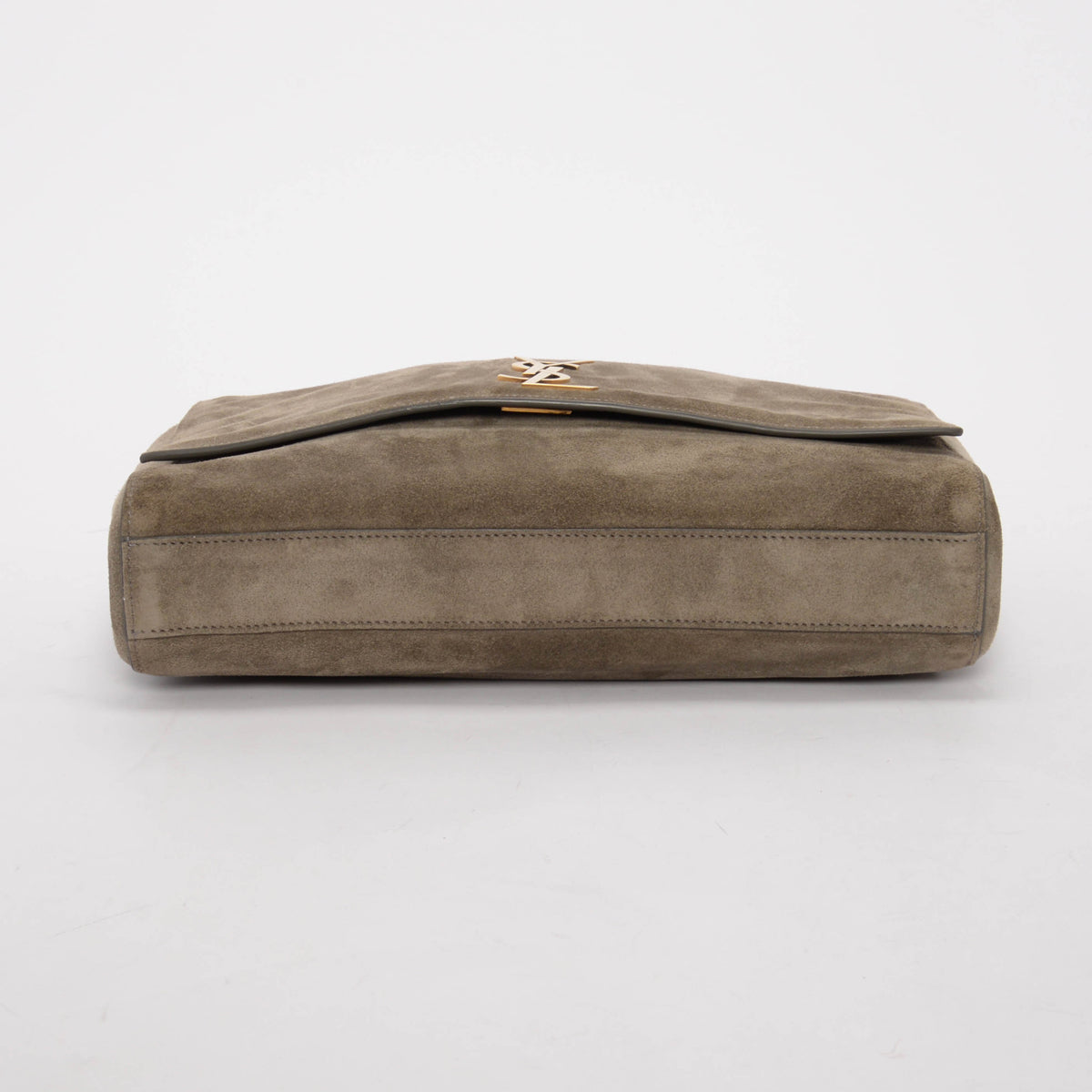 Saint Laurent Khaki Suede Medium Reversible Kate Flap Bag