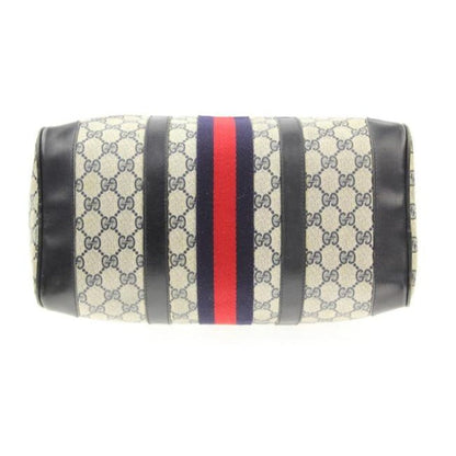 Gucci Boston Bag Xl Guccissima Print Coated Canvas Early Blue Leather And Gg Leather Satchel
