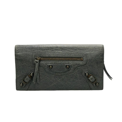 BALENCIAGA Agneau Classic Hardware Money Wallet Gris Fossile ITIUZPRTFWF8