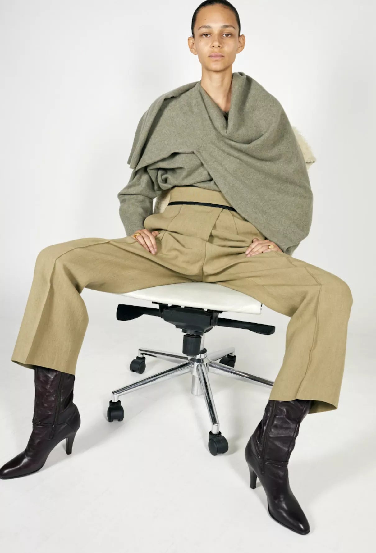 CÉLINE 2in1 Knit Wool Cashmere Sage