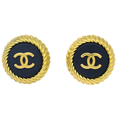 Chanel Gold Button Earrings Clip-On 95C