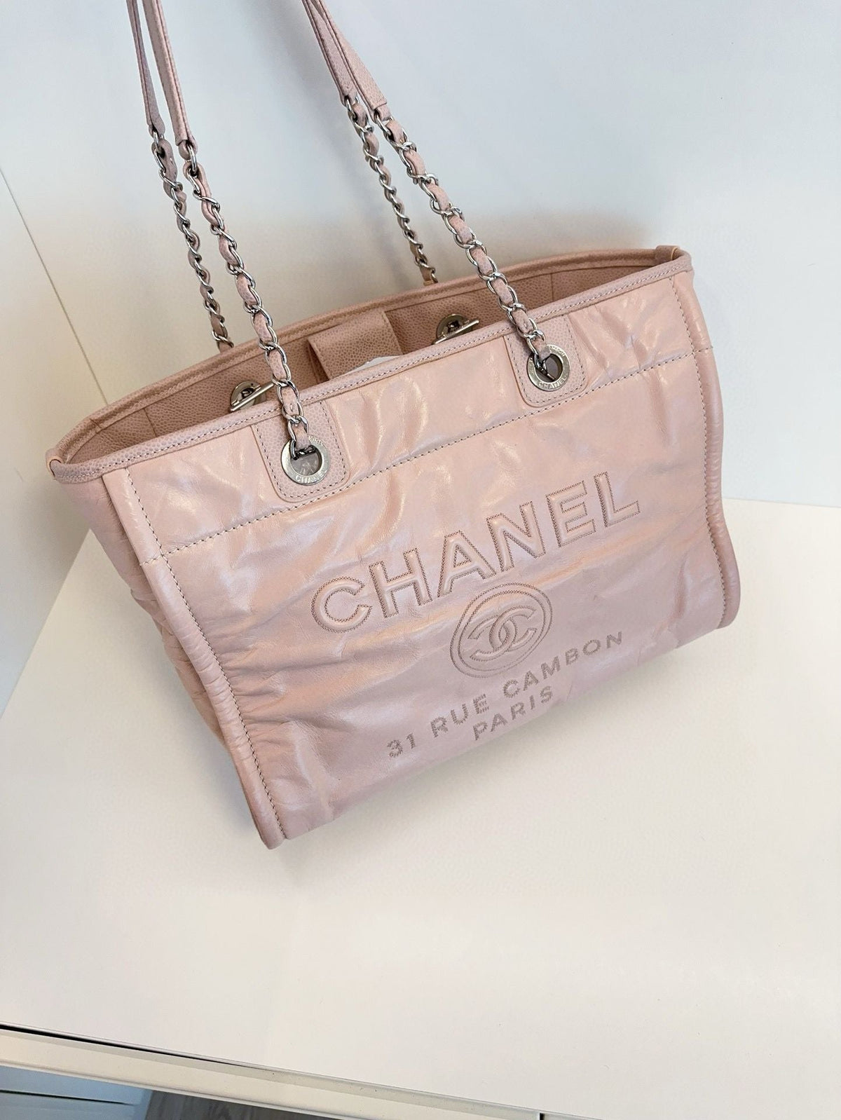 Chanel tote bag pink xcm