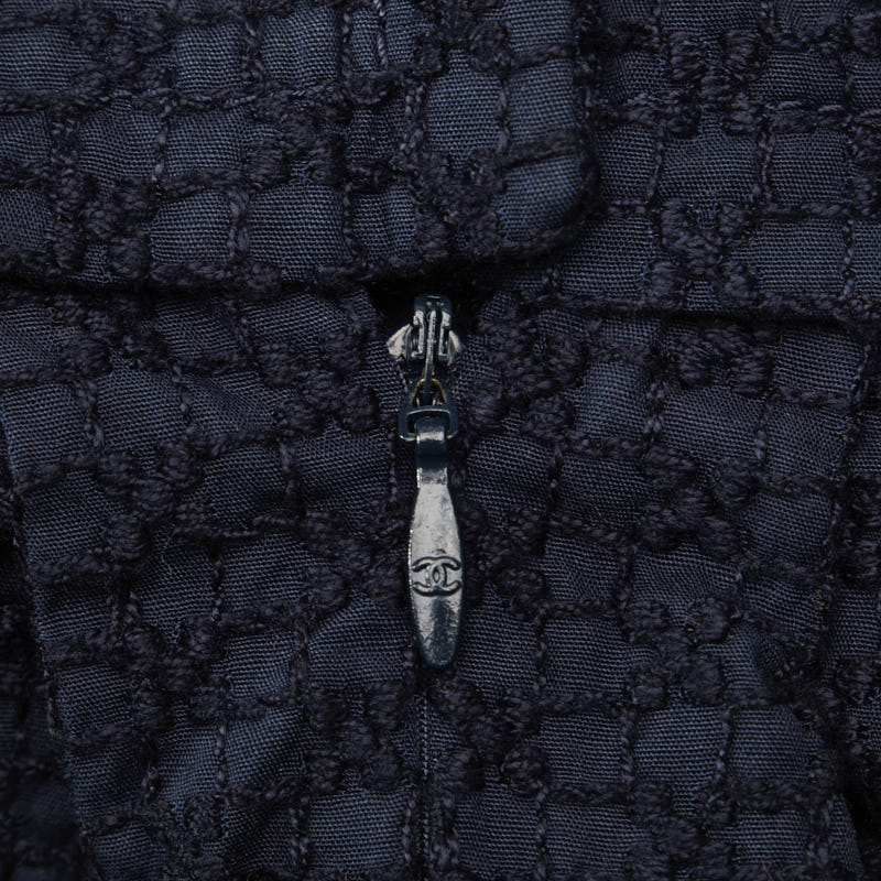 Chanel Coco Button Fresh One Earrings French Sleep Half-Sleep Size 34 P40451V23055 Navy Yolan Cotton  CHANEL