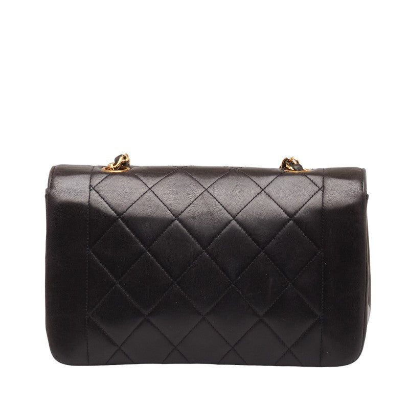 Chanel Diana 23 Chain Shoulder Bag Black Lambskin Leather Ladies Chanel