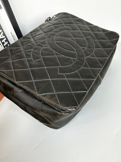 Chanel Waxed Leather Jumbo Flap bag #CEE