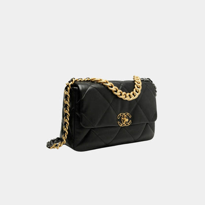 CHANEL 19 Large Handbag Shiny Lambskin